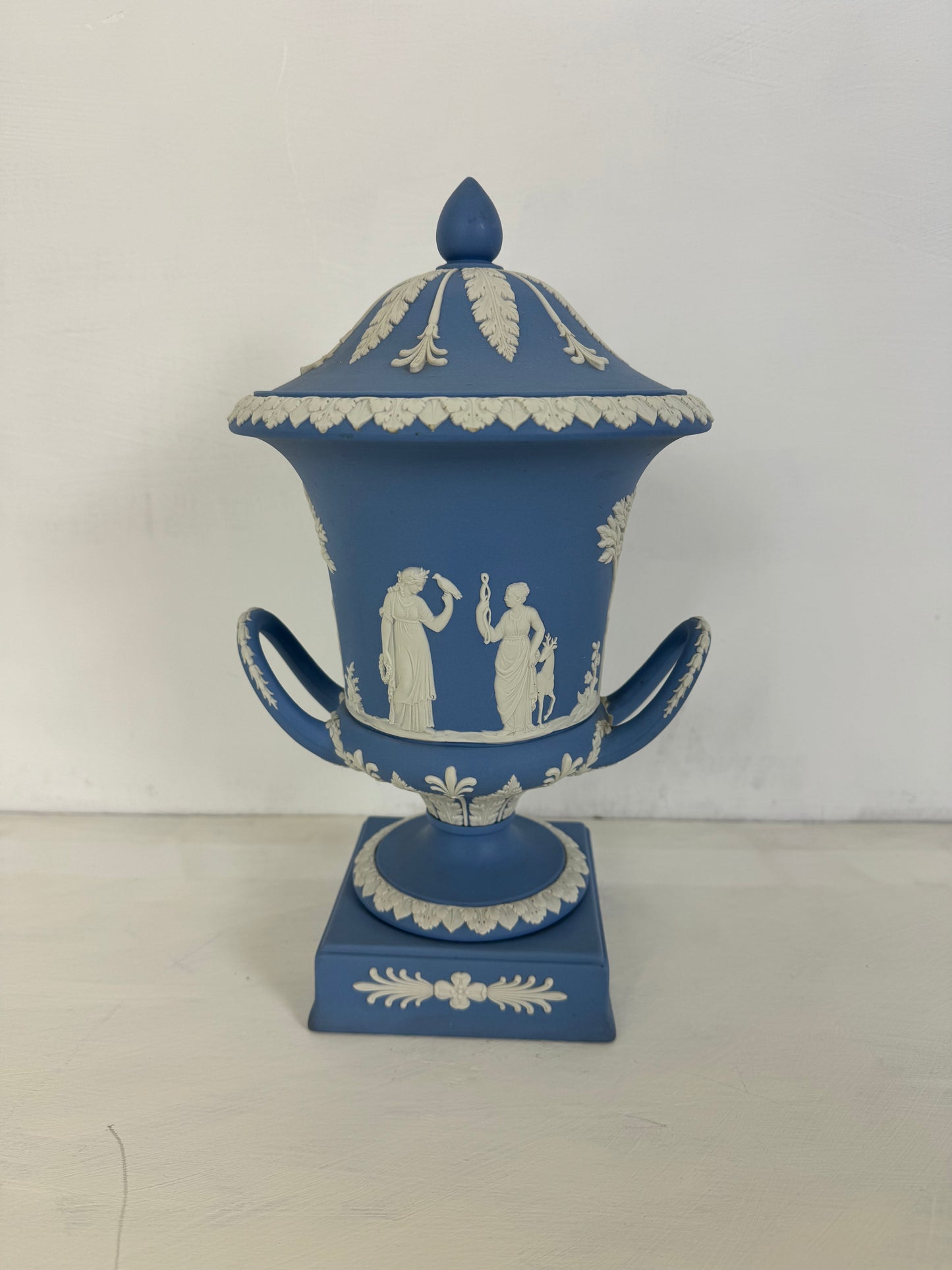 Wedgwood Powder Blue Jasperware Campagna Vase 1956